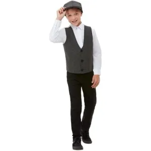 20s Gangster Boy Kit Grey Flat Cap Waistcoat