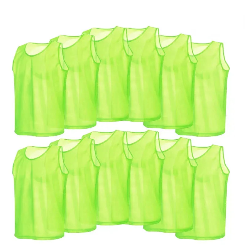 6/12 PCS Adults Children Soccer Training Vest Football Shirts Jerseys