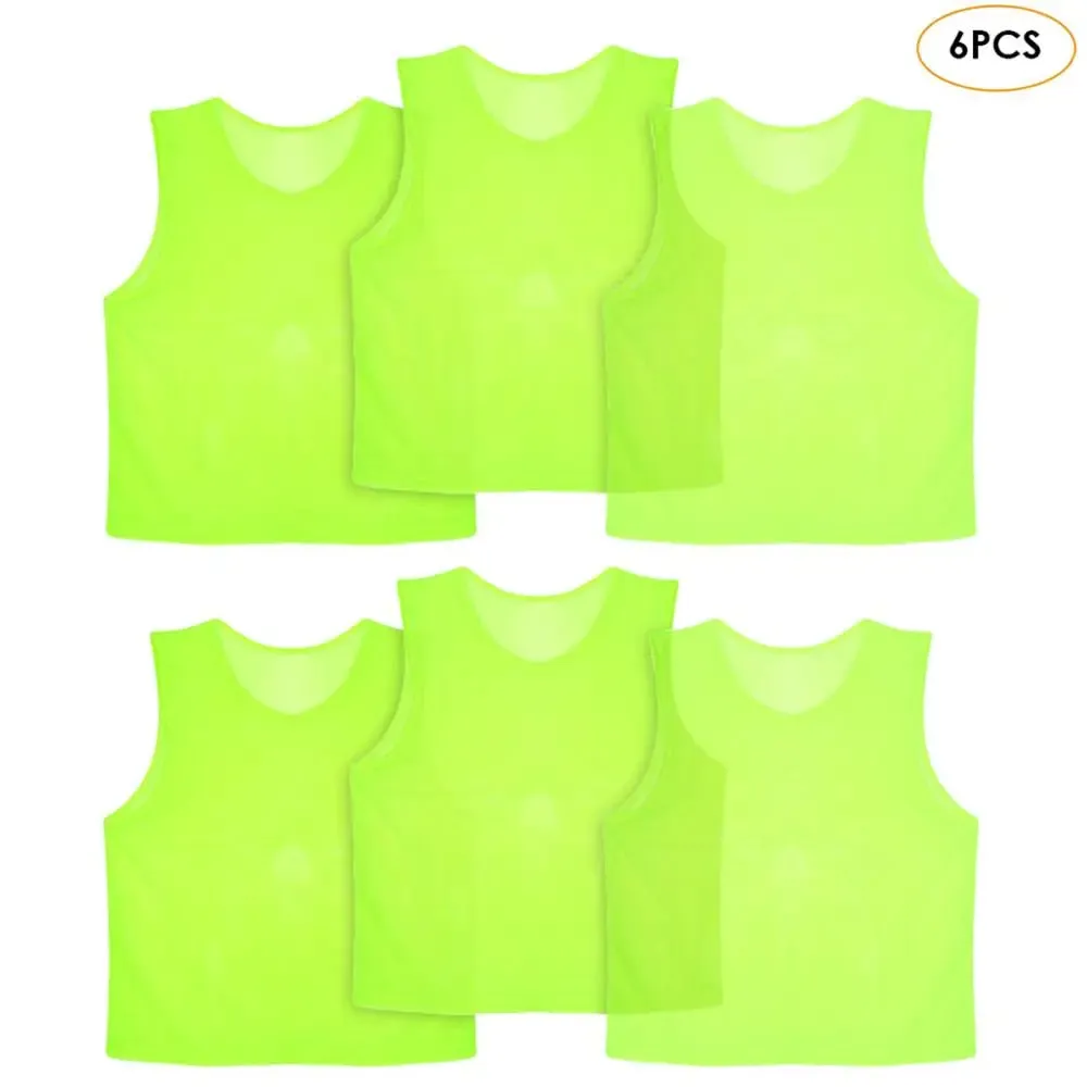 6/12 PCS Adults Children Soccer Training Vest Football Shirts Jerseys