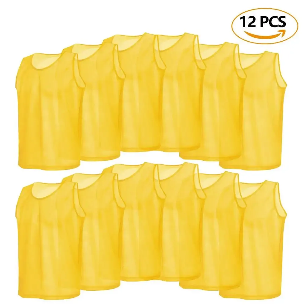 6/12 PCS Adults Children Soccer Training Vest Football Shirts Jerseys