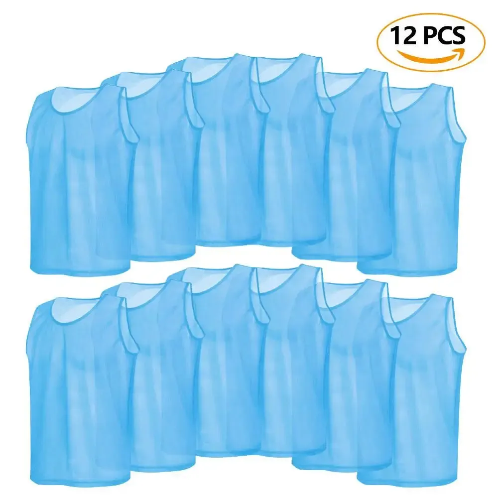 6/12 PCS Adults Children Soccer Training Vest Football Shirts Jerseys