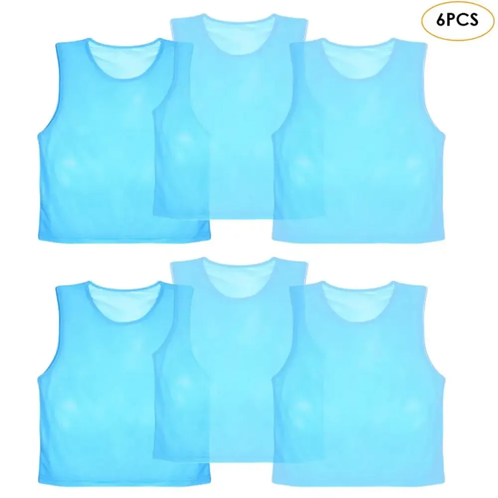 6/12 PCS Adults Children Soccer Training Vest Football Shirts Jerseys