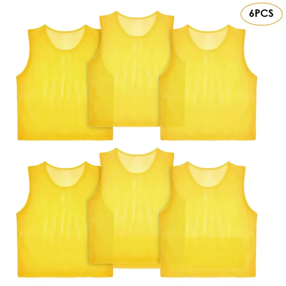 6/12 PCS Adults Children Soccer Training Vest Football Shirts Jerseys