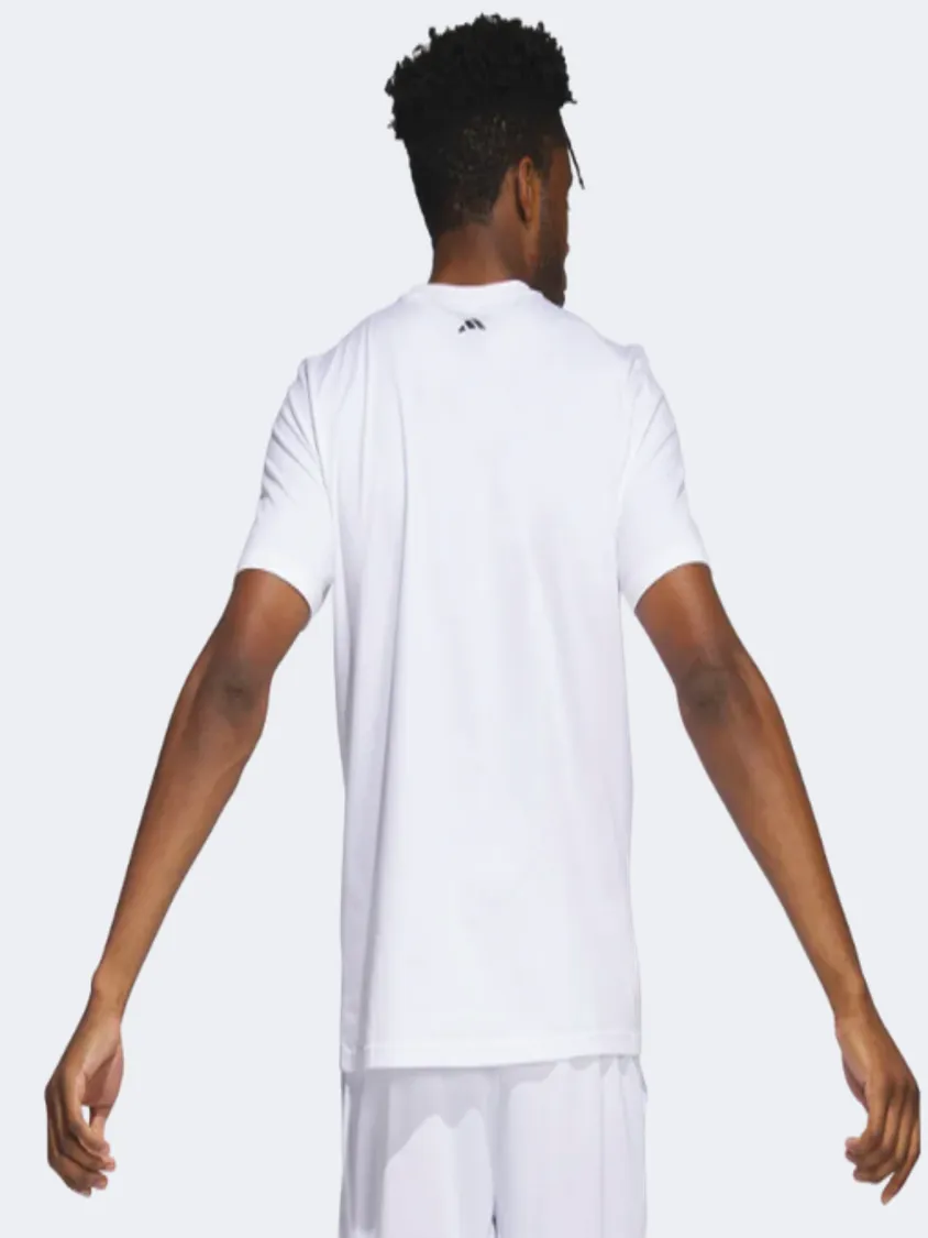 Adidas Chain Net  Men Basketball T-Shirt White