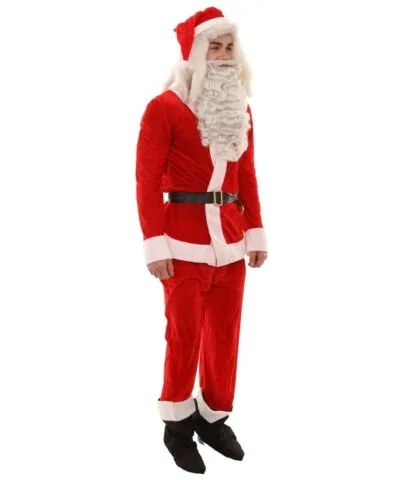 Adult Men's Classic Santa Claus Suit Costume | Red Christmas