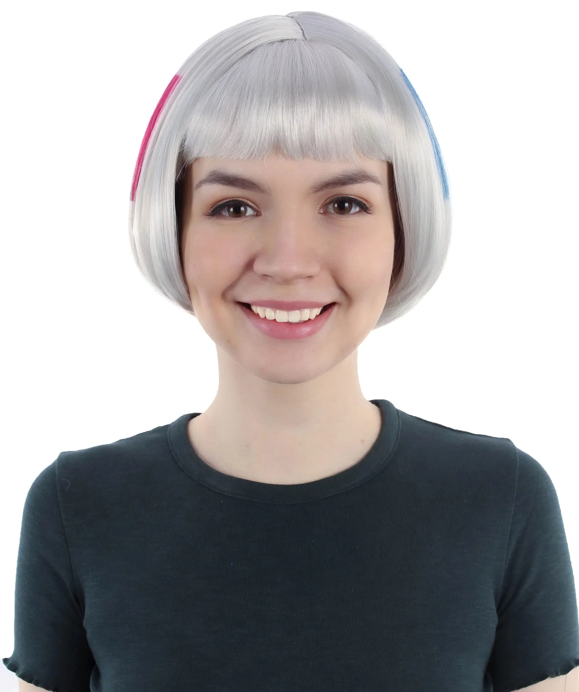 Adult Women’s Flag-themed Short Bob Wig with Bangs for Sporting Events, Multiple Countries Option, Flame-retardant Synthetic Fiber Wig

 | HPO