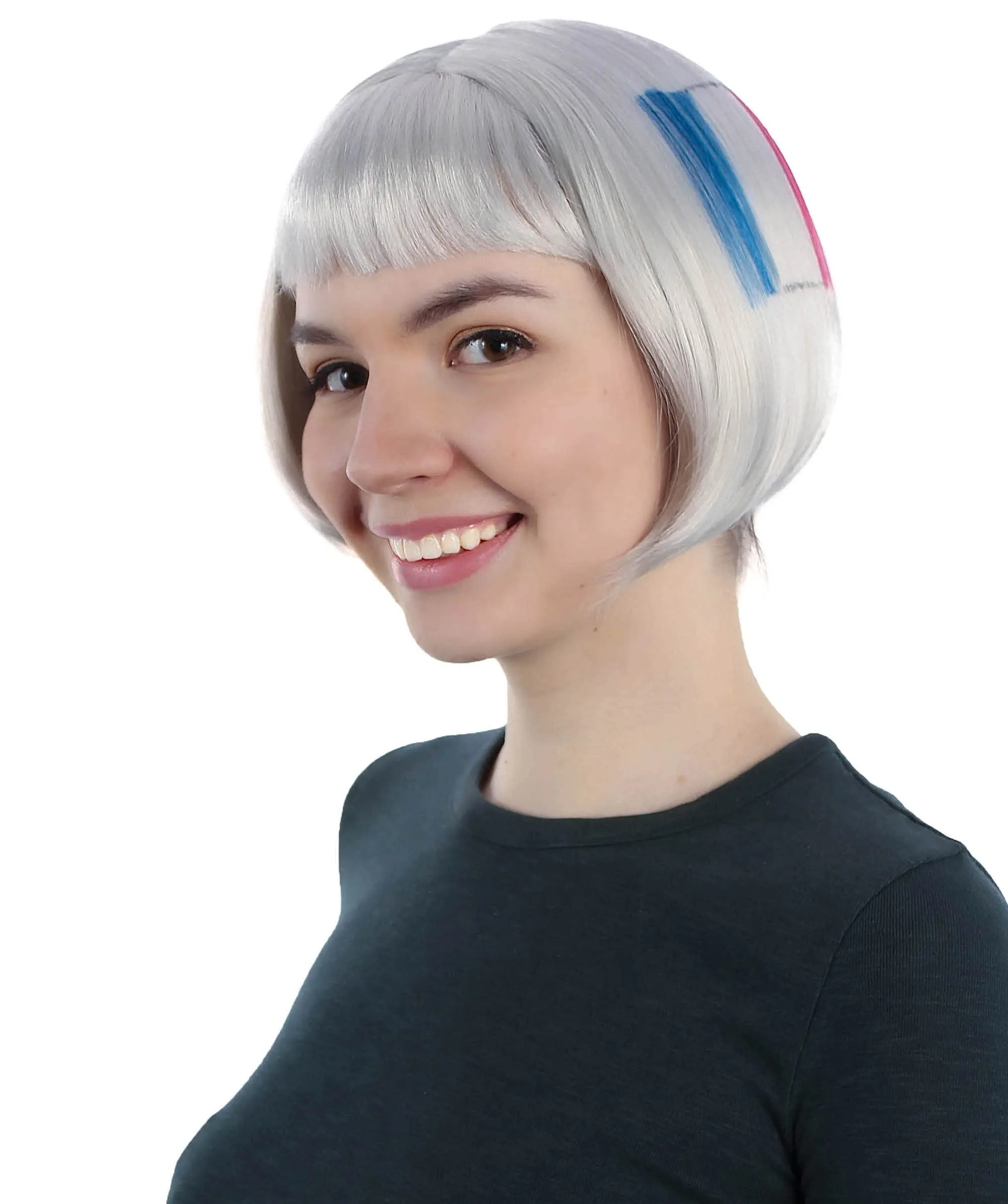 Adult Women’s Flag-themed Short Bob Wig with Bangs for Sporting Events, Multiple Countries Option, Flame-retardant Synthetic Fiber Wig

 | HPO