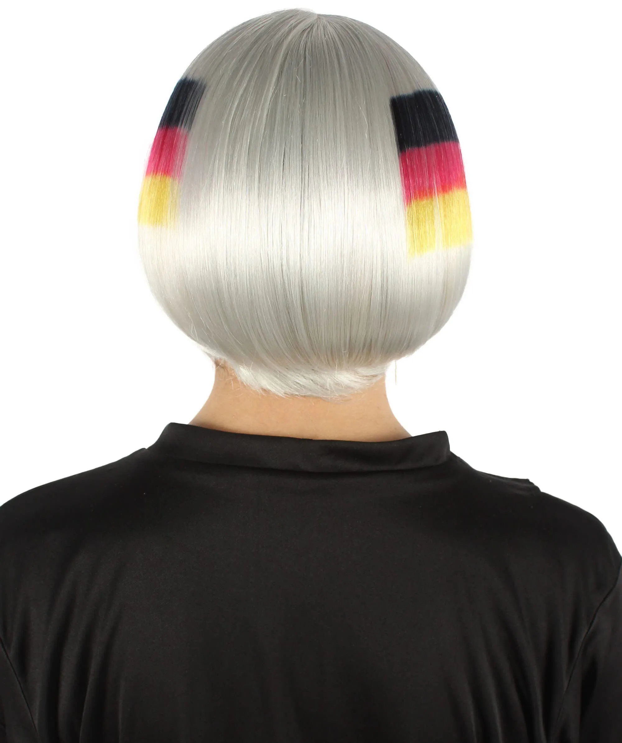 Adult Women’s Flag-themed Short Bob Wig with Bangs for Sporting Events, Multiple Countries Option, Flame-retardant Synthetic Fiber Wig

 | HPO