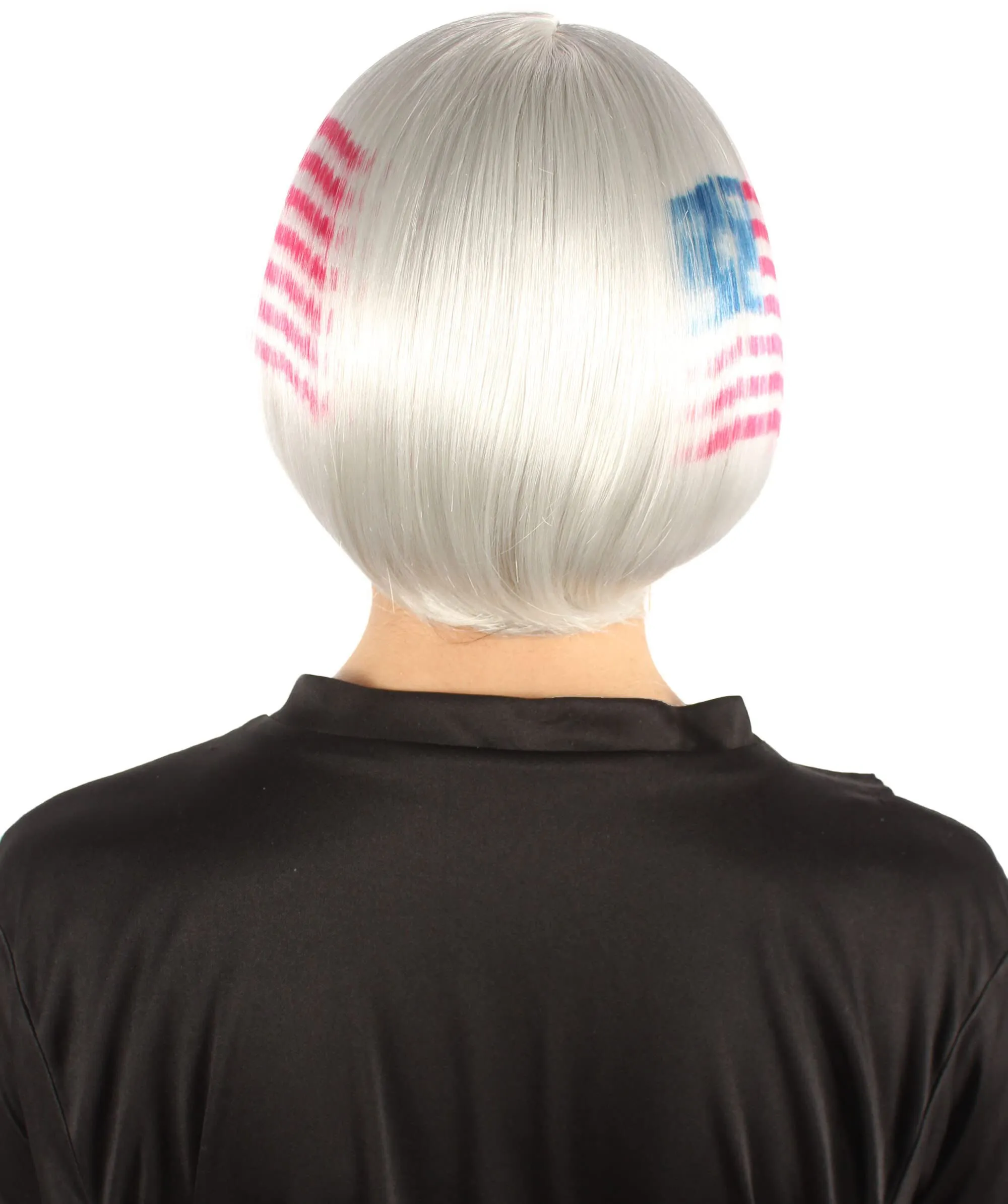 Adult Women’s Flag-themed Short Bob Wig with Bangs for Sporting Events, Multiple Countries Option, Flame-retardant Synthetic Fiber Wig

 | HPO