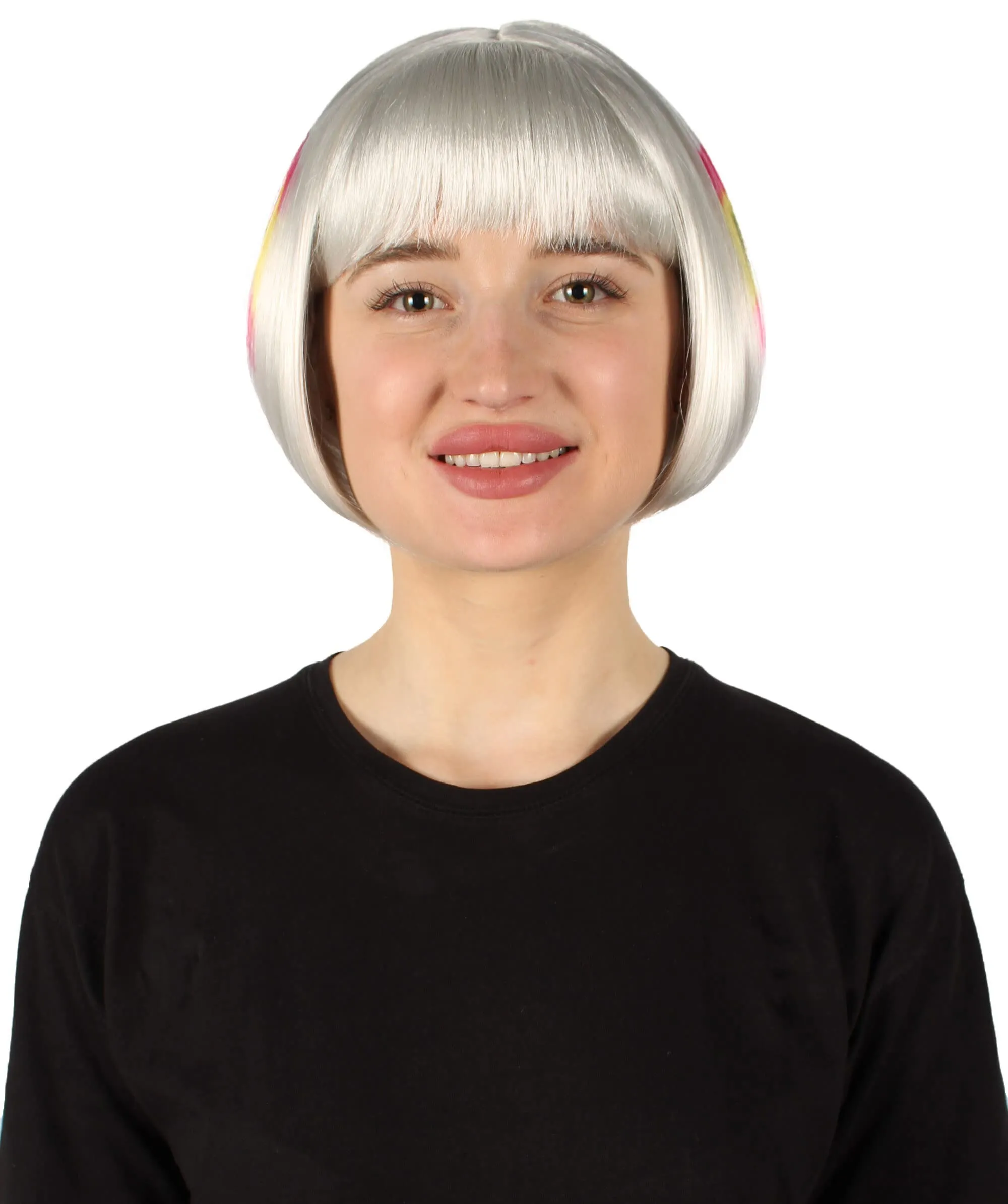 Adult Women’s Flag-themed Short Bob Wig with Bangs for Sporting Events, Multiple Countries Option, Flame-retardant Synthetic Fiber Wig

 | HPO