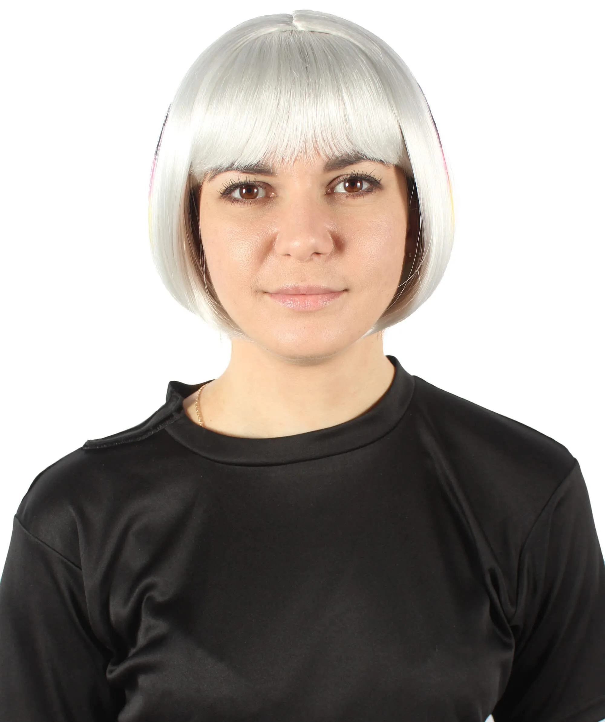 Adult Women’s Flag-themed Short Bob Wig with Bangs for Sporting Events, Multiple Countries Option, Flame-retardant Synthetic Fiber Wig

 | HPO