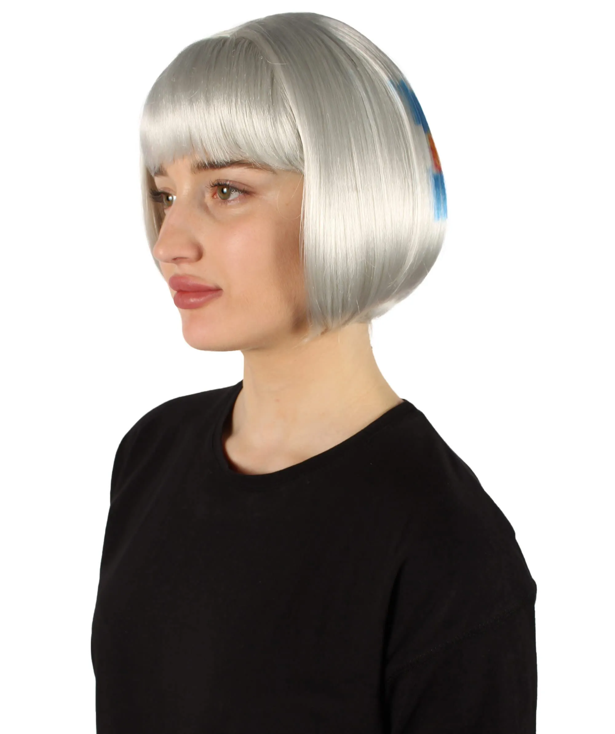 Adult Women’s Flag-themed Short Bob Wig with Bangs for Sporting Events, Multiple Countries Option, Flame-retardant Synthetic Fiber Wig

 | HPO