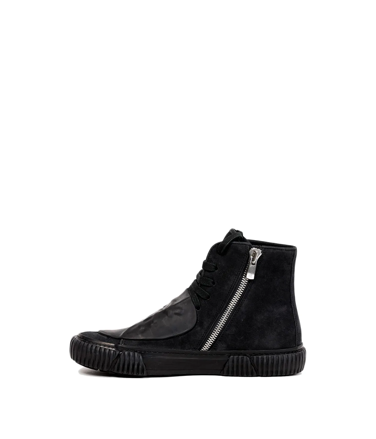 Black High-Top Patch Sneakers