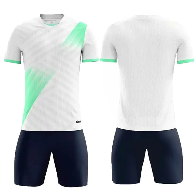 Children Football Jerseys Men Women Boys Girls Soccer Sets Short Sleeve Kids Football Uniforms Adult Kids Soccer Jersey Shorts Set