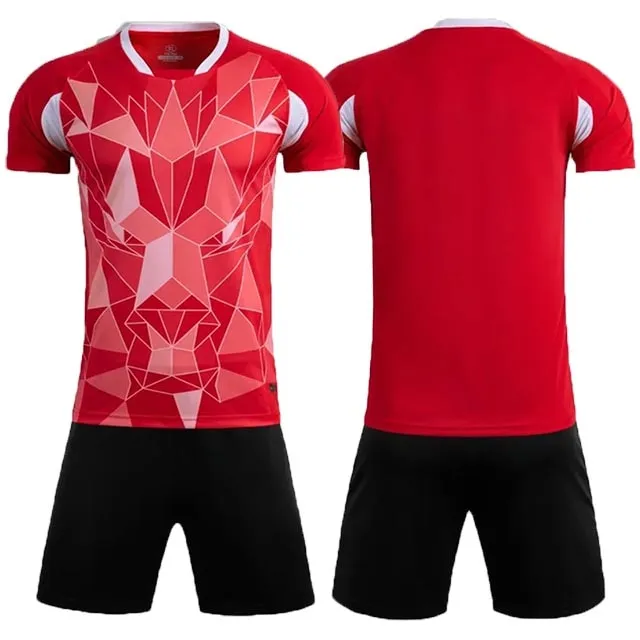 Children Football Jerseys Men Women Boys Girls Soccer Sets Short Sleeve Kids Football Uniforms Adult Kids Soccer Jersey Shorts Set