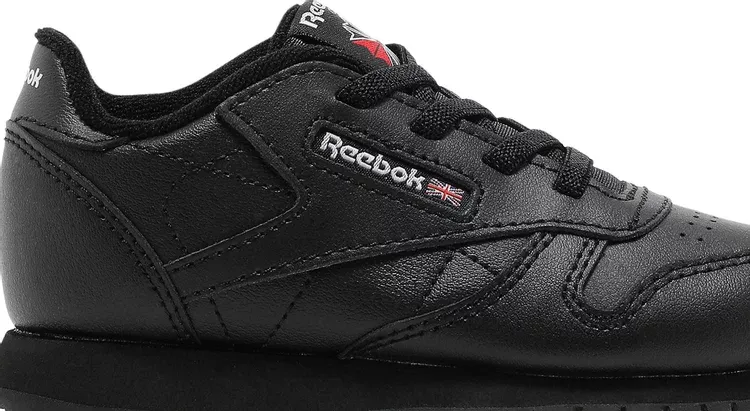 Classic leather toddler 'triple black' Reebok sneakers, black