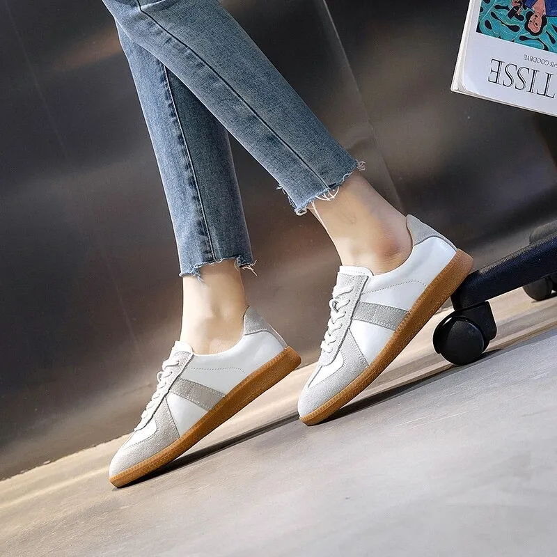 Classic Two-toned Genuine Leather Training Shoes for Women