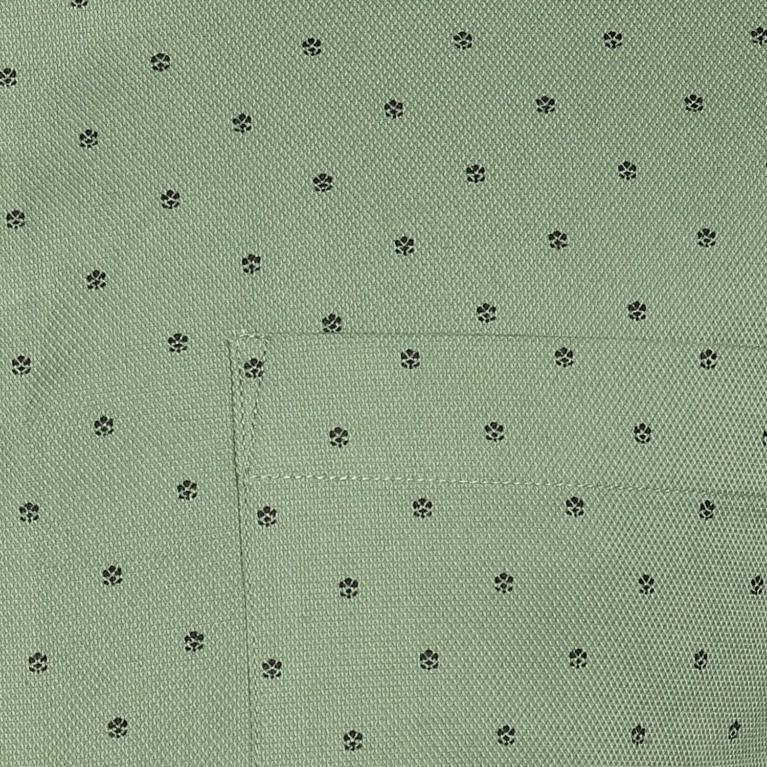 Cotton Green Printed Slim Fit Formal Shirt