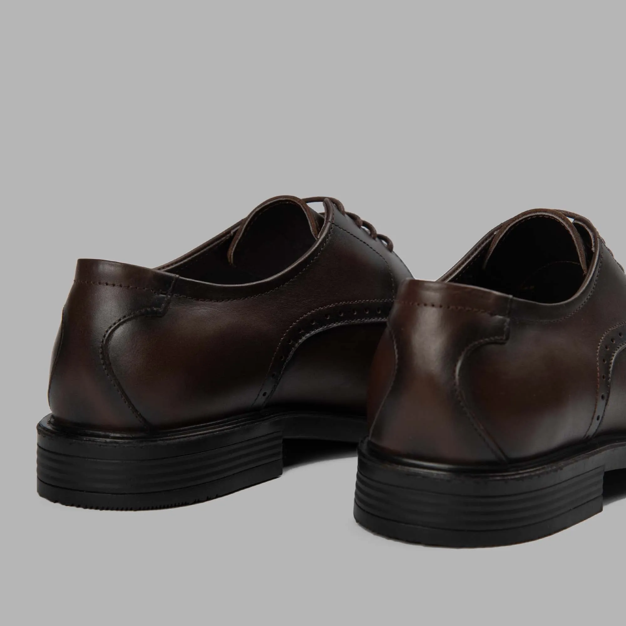 Derby Cap Toe Shoes - Brown