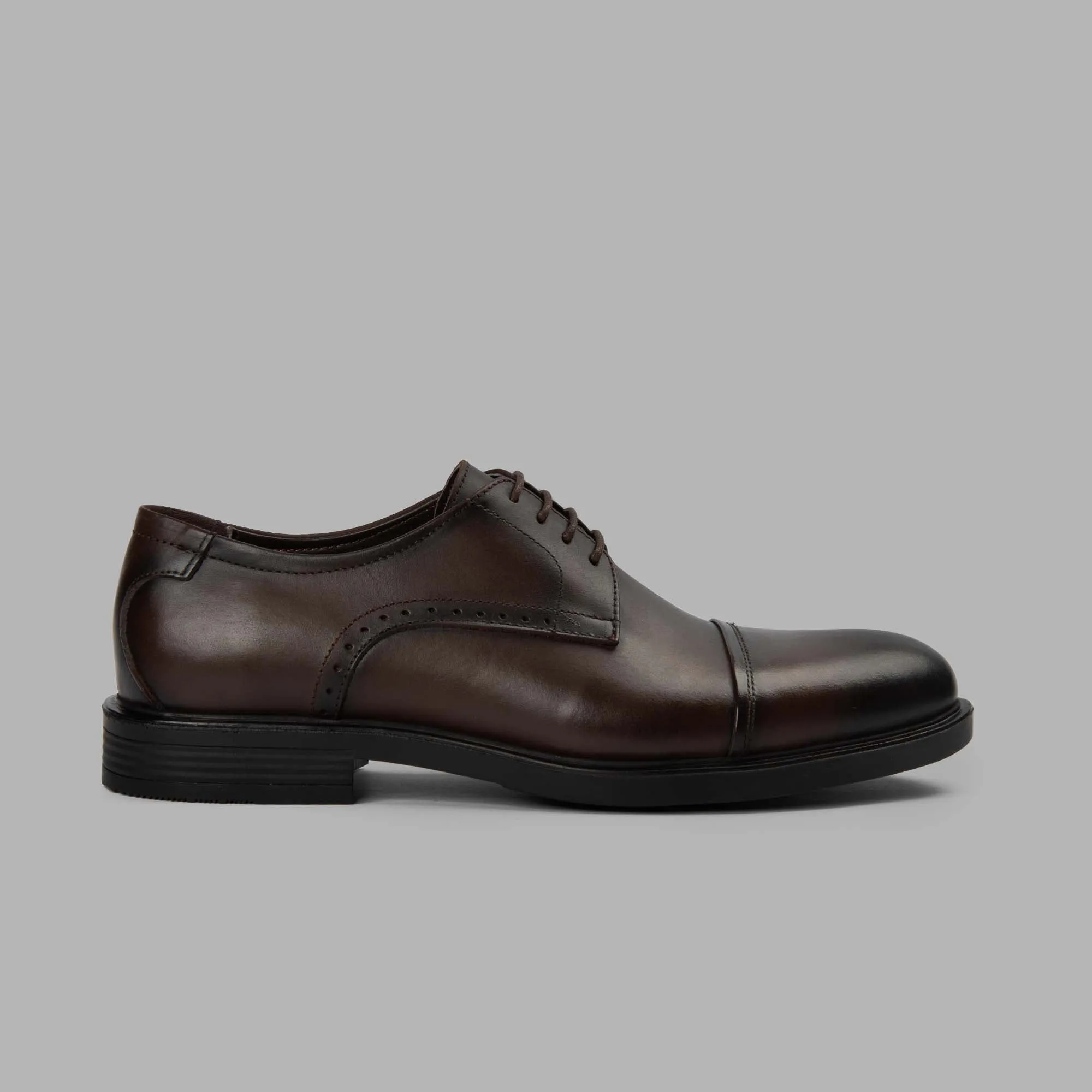 Derby Cap Toe Shoes - Brown