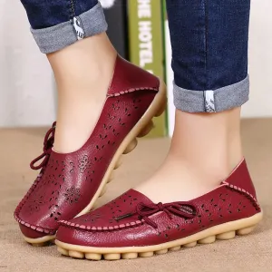 Flat Shoes Women Breathable Leather Loafers Women Casual Shoes Slip On Moccasins Zapatos Para Mujeres Comfortable Flats Female