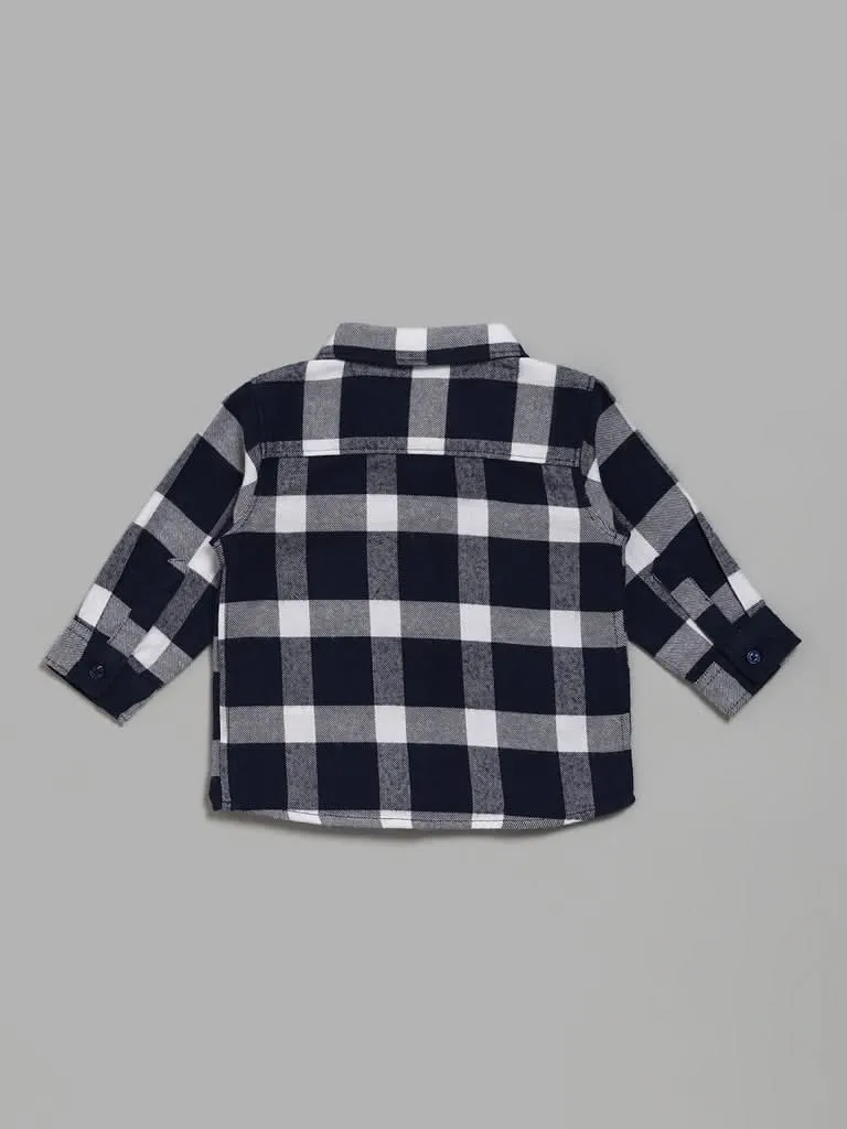 HOP Baby Navy Checked Shirt