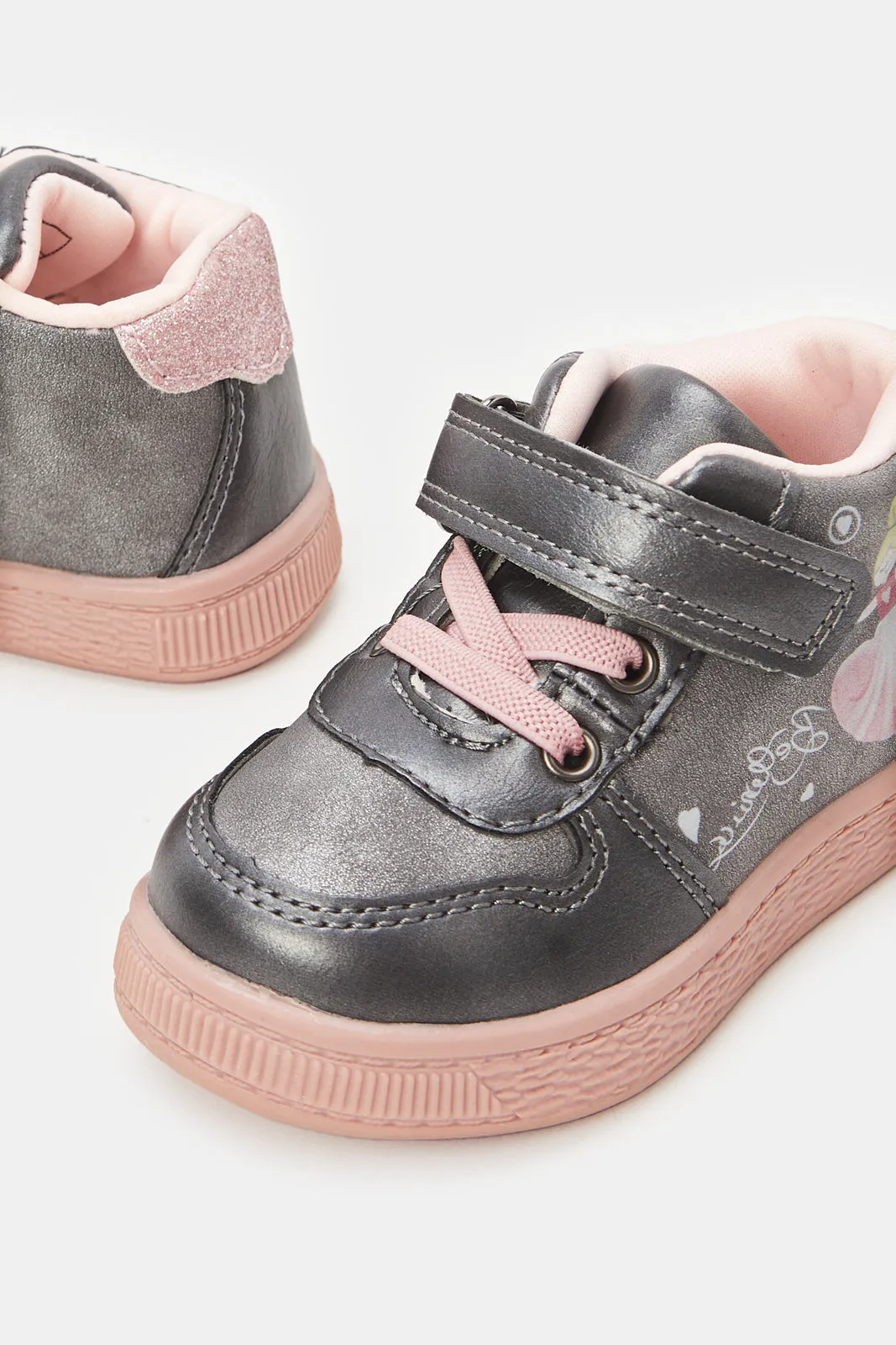 Infant Girls Grey High-Top Sneakers