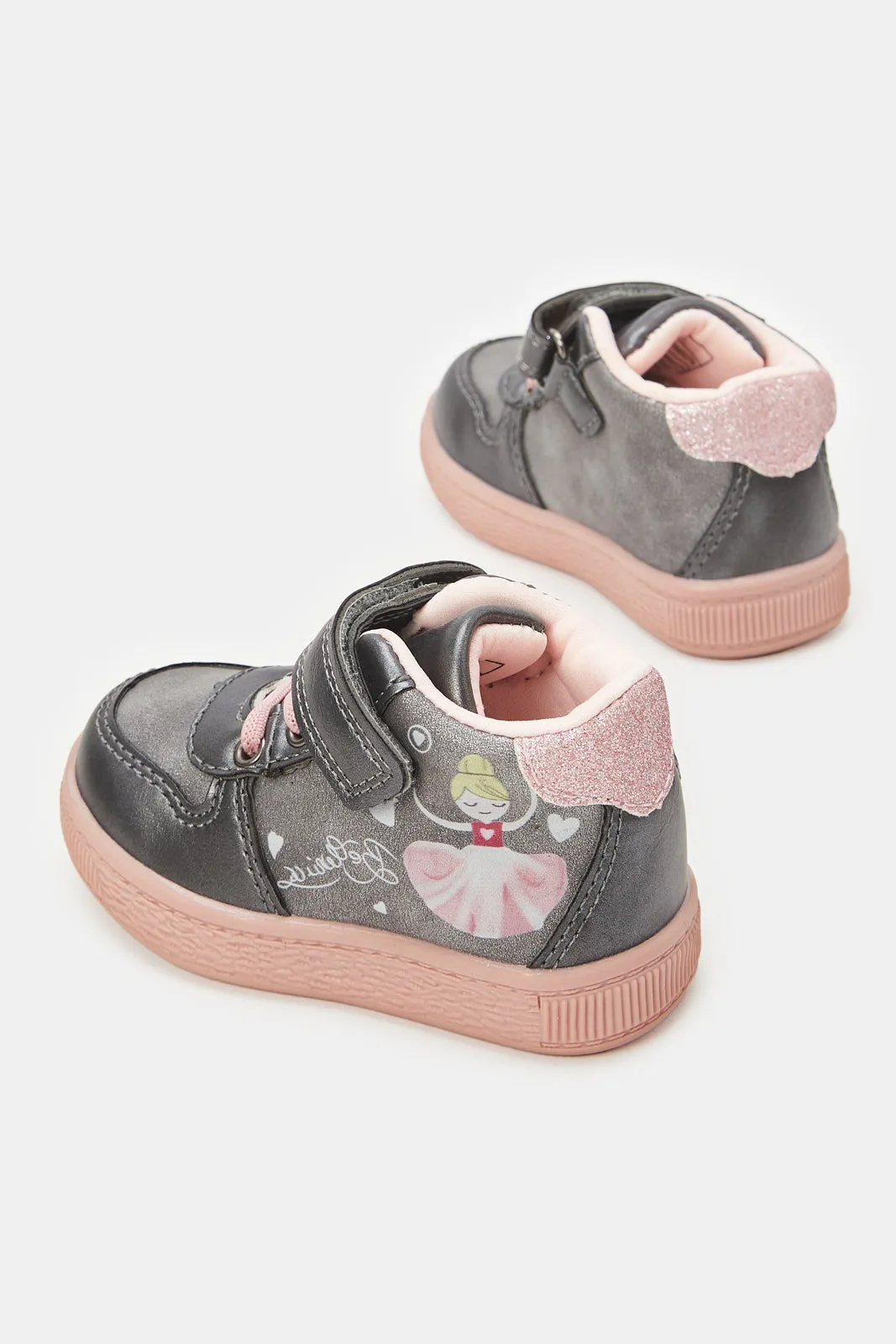 Infant Girls Grey High-Top Sneakers