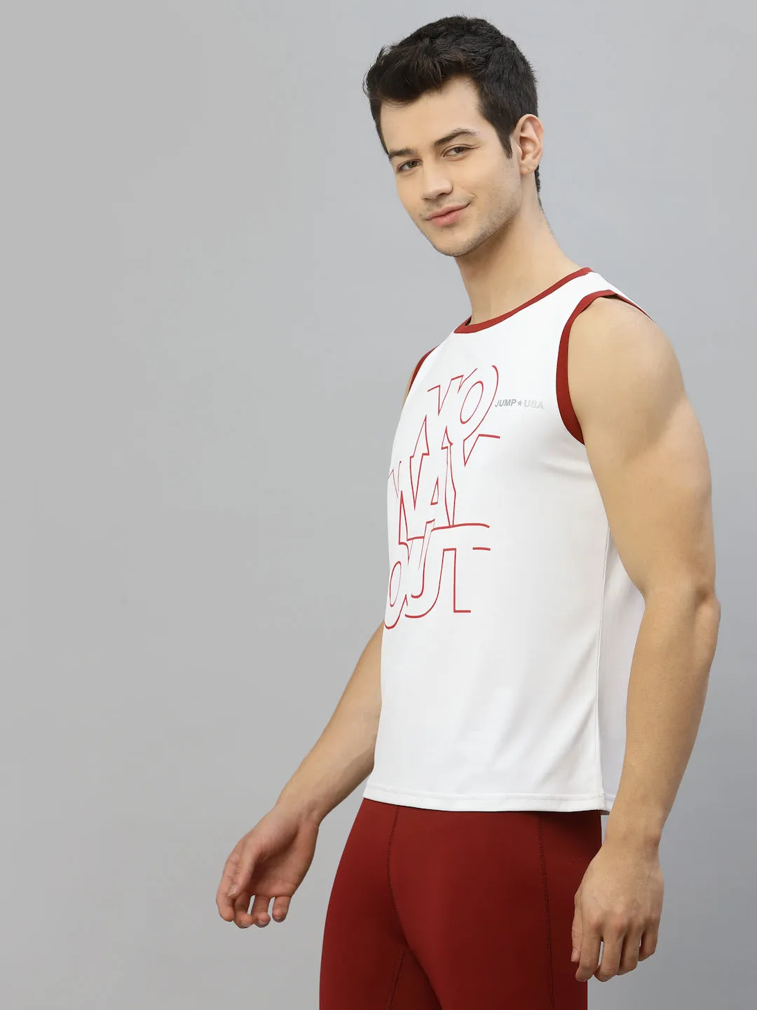 JUMP USA Men Printed Polyester Sleeveless Tank T-shirt