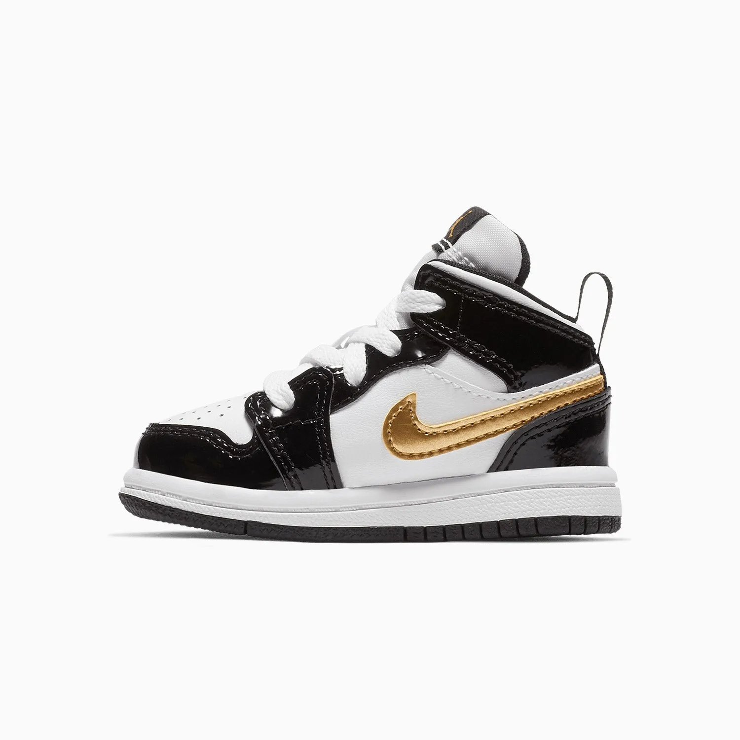 Kid's  Air Jordan 1 Mid SE Patent "Black Gold" Toddlers