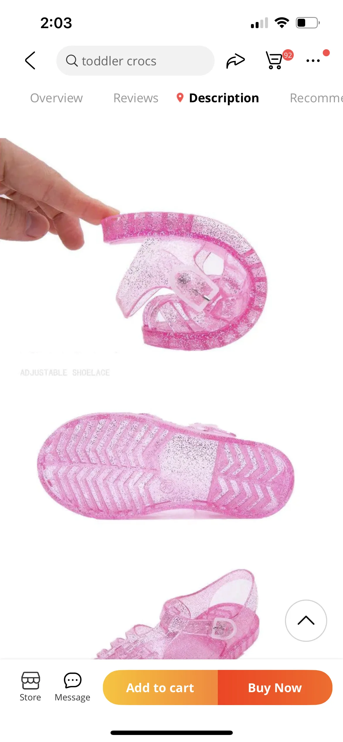 Kids Jelly Sandals - Glitter Clear