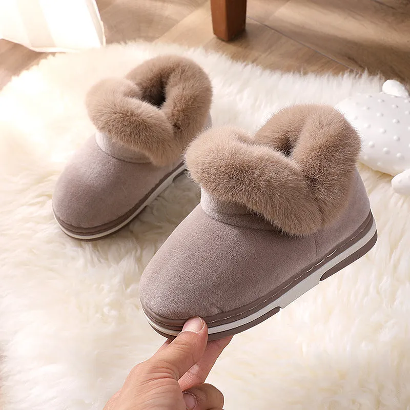 Kids Shoes for Girls Snow Boots Winter Plush Warm Shoes Outdoor Non-slip Slippers