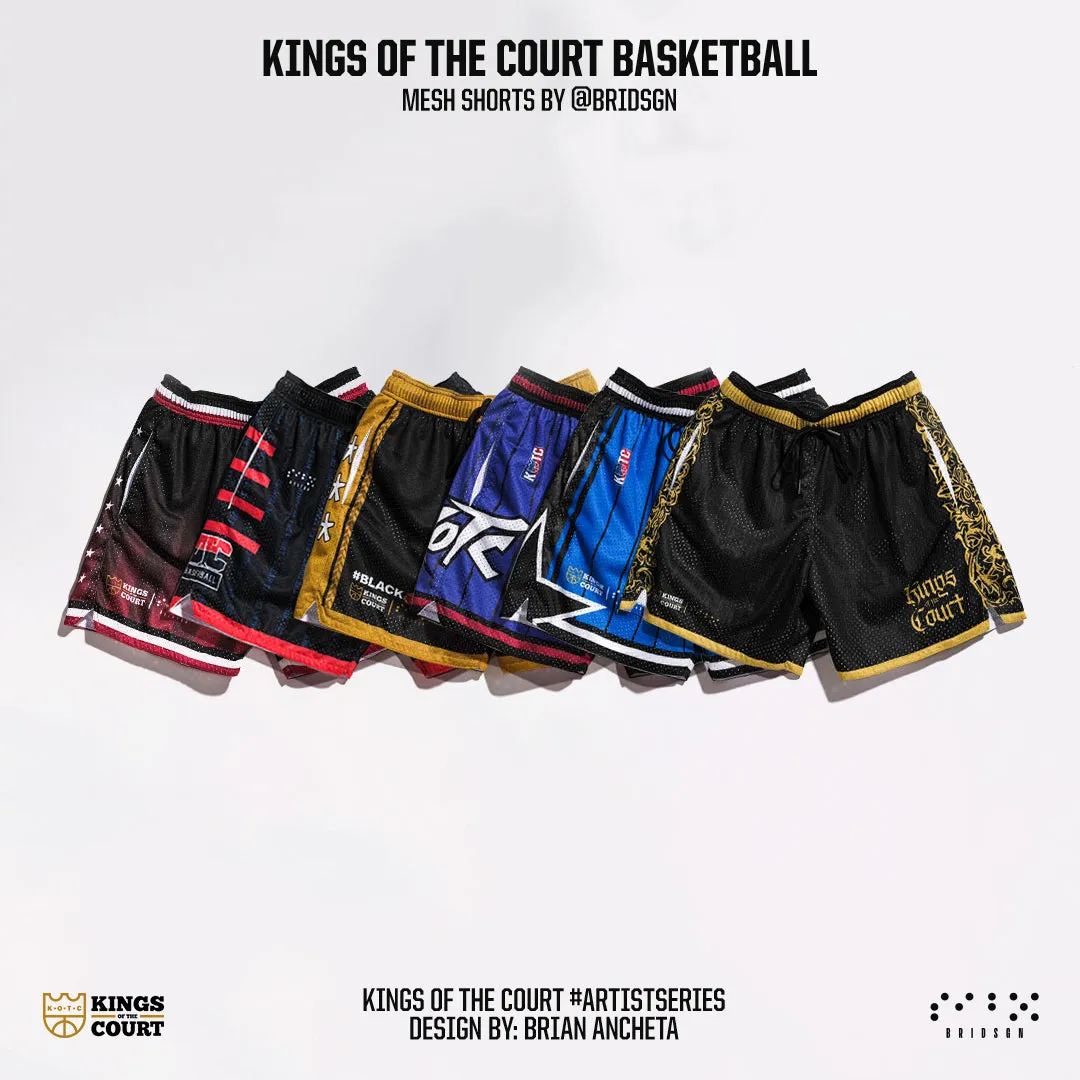 KOTC Basketball x Bri Ancheta x MNL Kingpin Swingman Mesh Shorts in Heavyweight Fabric Artist Series