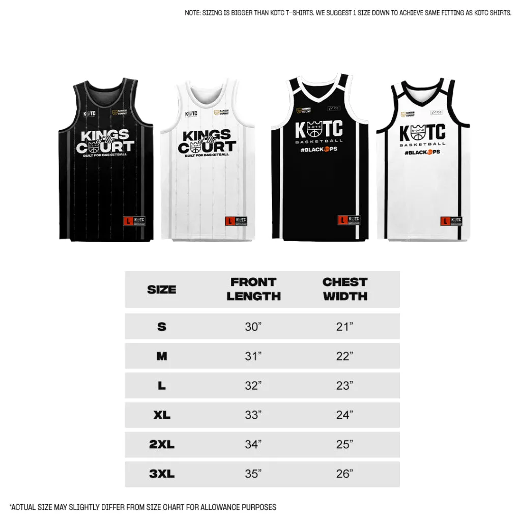 KOTC Staple Jersey Mesh Top for Men in Black, White | Kings of the Court