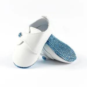 La Vera Kids Baby Boy Blue Crystal Shoes