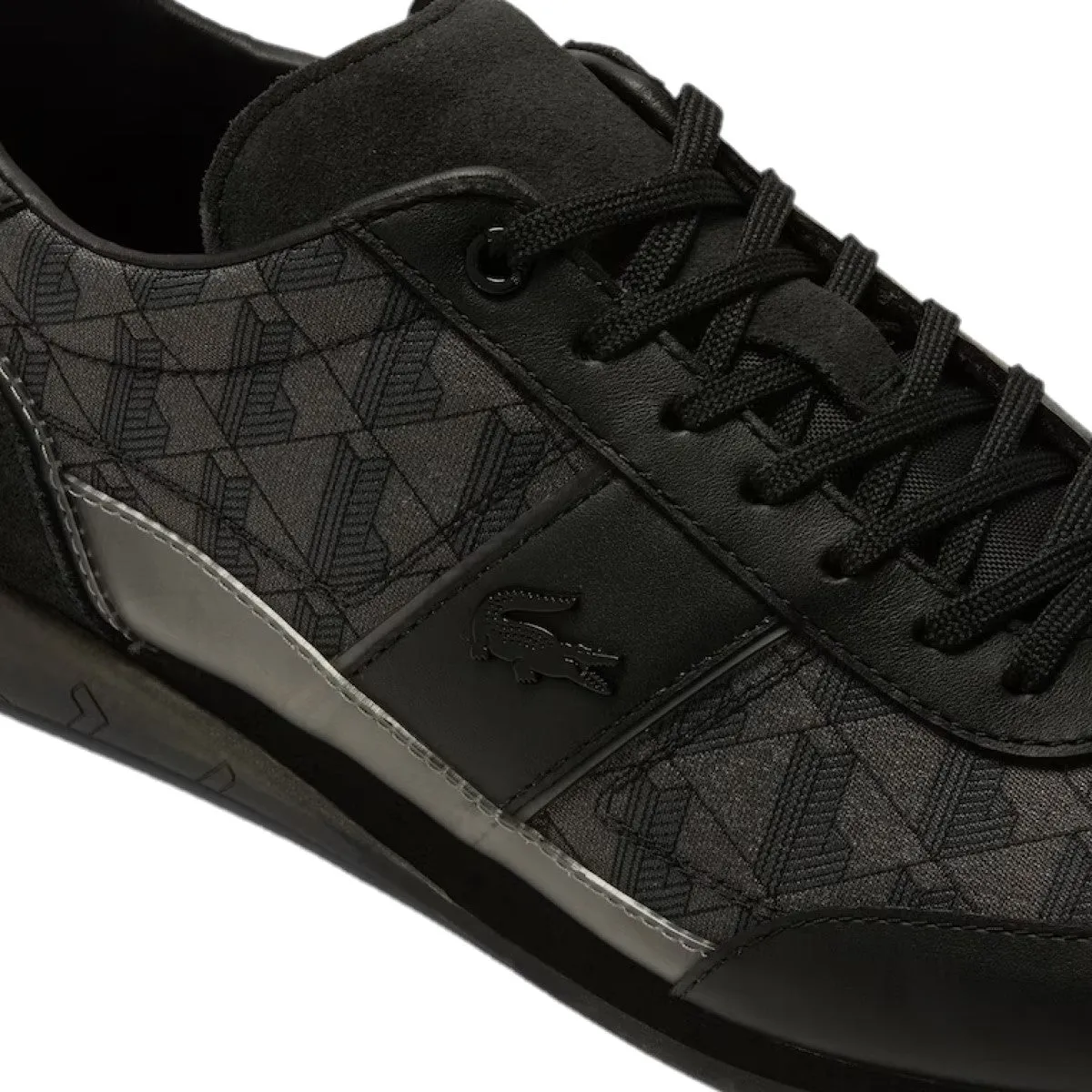 LACOSTE 7-45CMA0013231 ANGULAR JQ MN'S (Medium) Black/Grey Textile, Leather & Synthetic Lifestyle Shoes