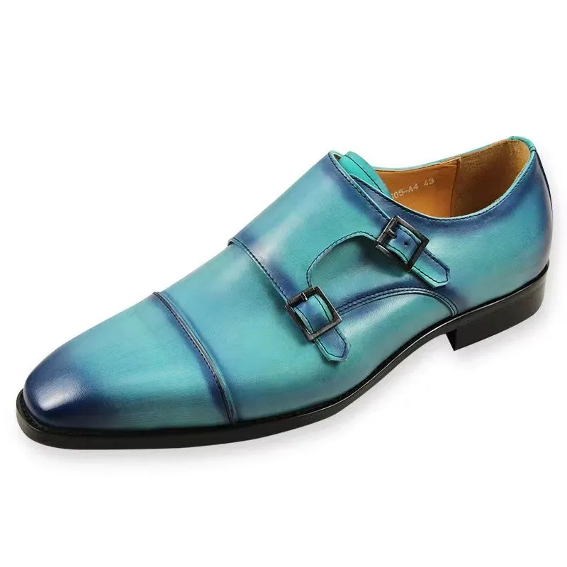 LeatherLux Monkstrap Buckle Dress Shoes