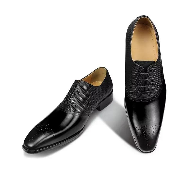 LuxeLeather Genuine Leather Wedding Brogue Shoes