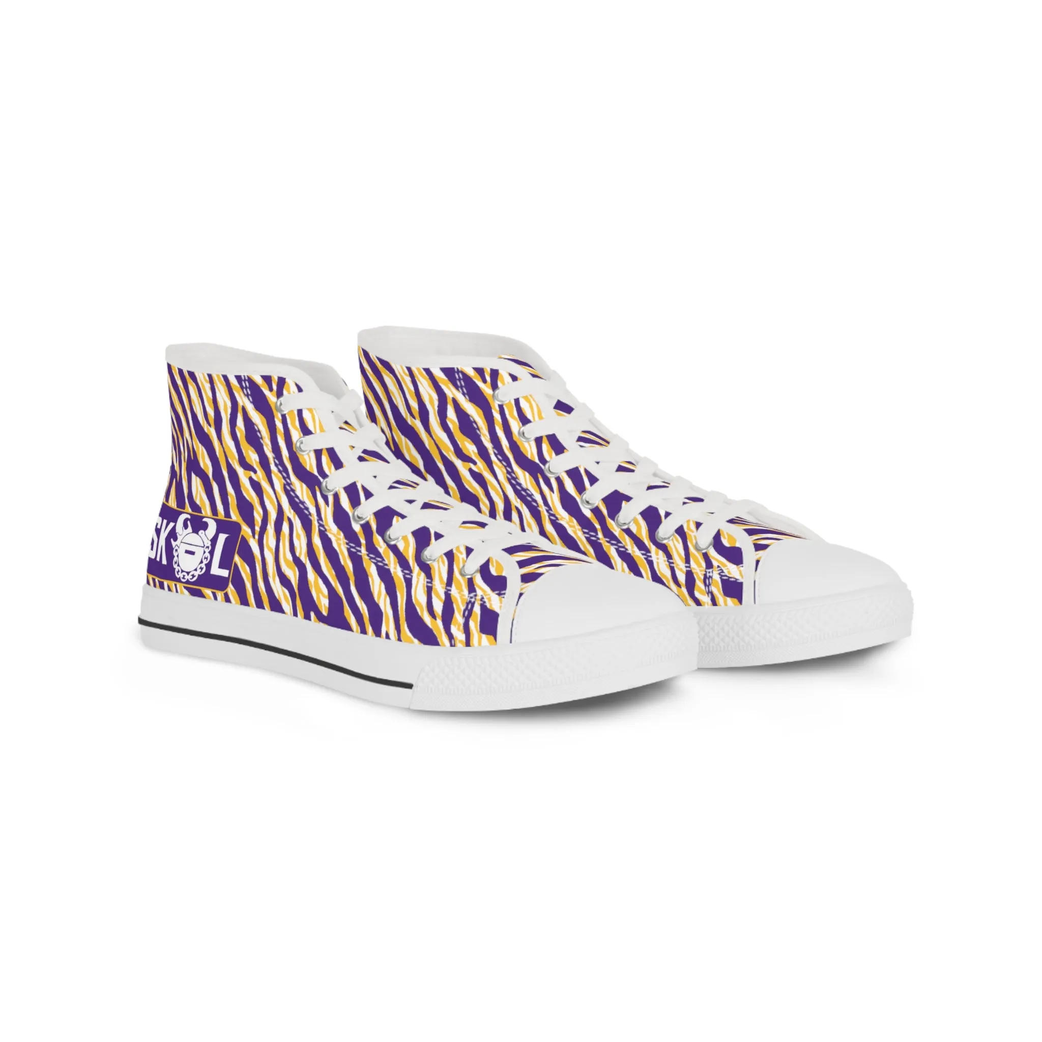 Men's High Top Sneakers - Zebra Print