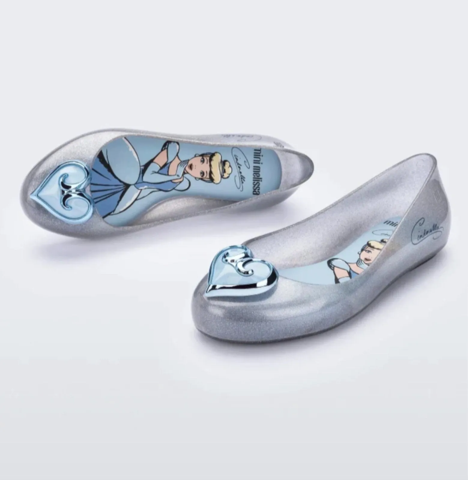 Mini Melissa Girls MINI SWEET LOVE  CINDERELLA Slip On Flat Shoes