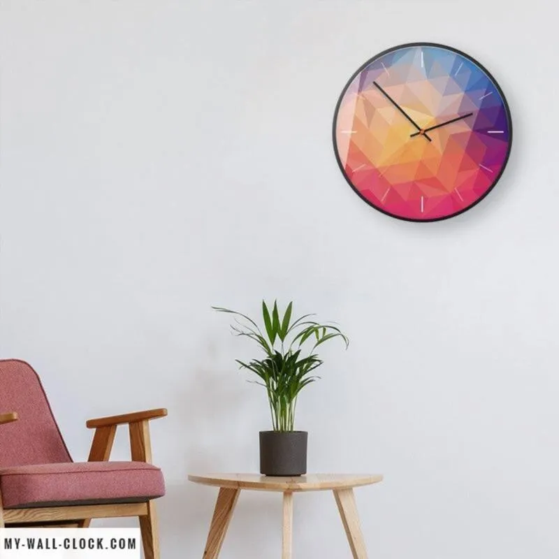 Modern Clock Bright Colours