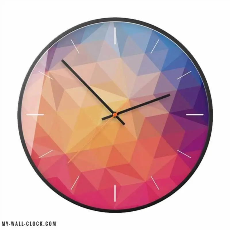 Modern Clock Bright Colours