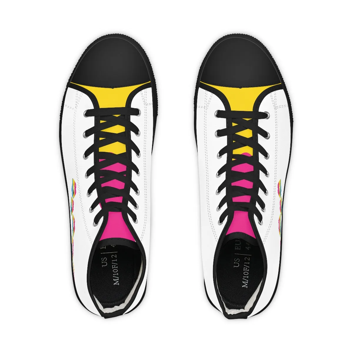 Pansexual Flag Kisses LGBTQ High Top Sneakers Unisex Size