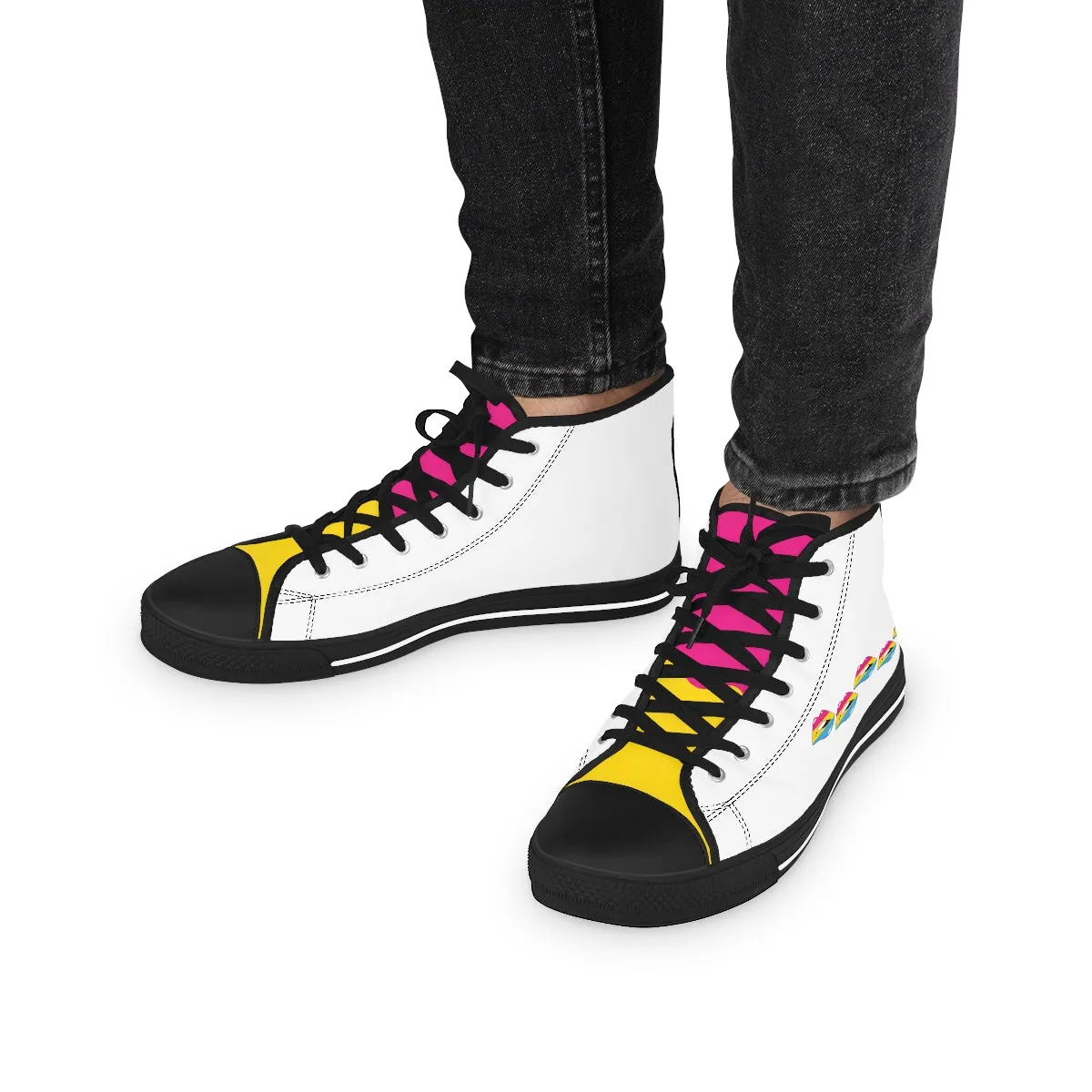 Pansexual Flag Kisses LGBTQ High Top Sneakers Unisex Size