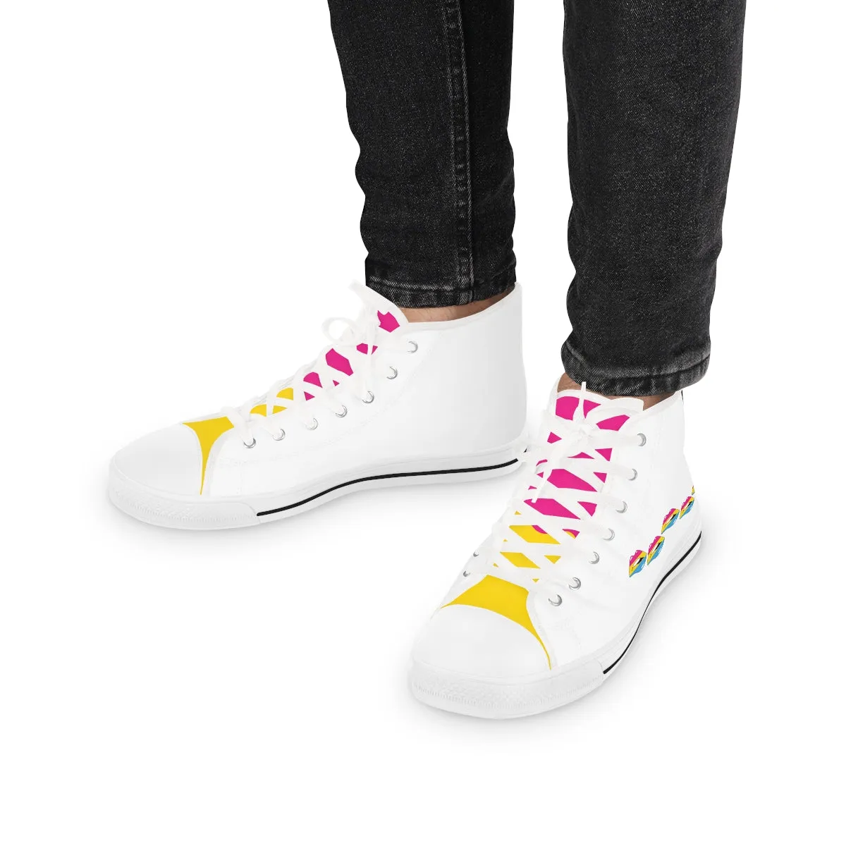 Pansexual Flag Kisses LGBTQ High Top Sneakers Unisex Size