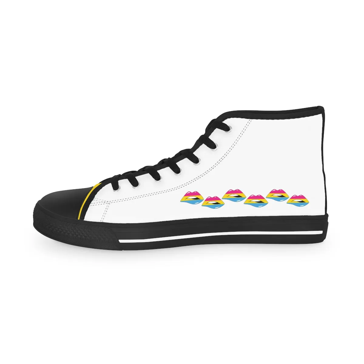 Pansexual Flag Kisses LGBTQ High Top Sneakers Unisex Size