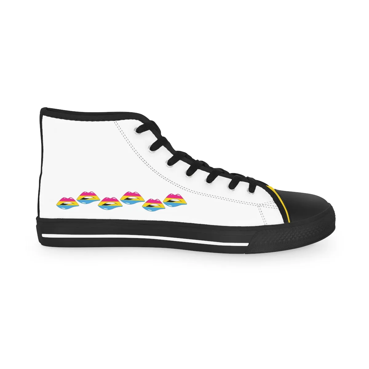 Pansexual Flag Kisses LGBTQ High Top Sneakers Unisex Size