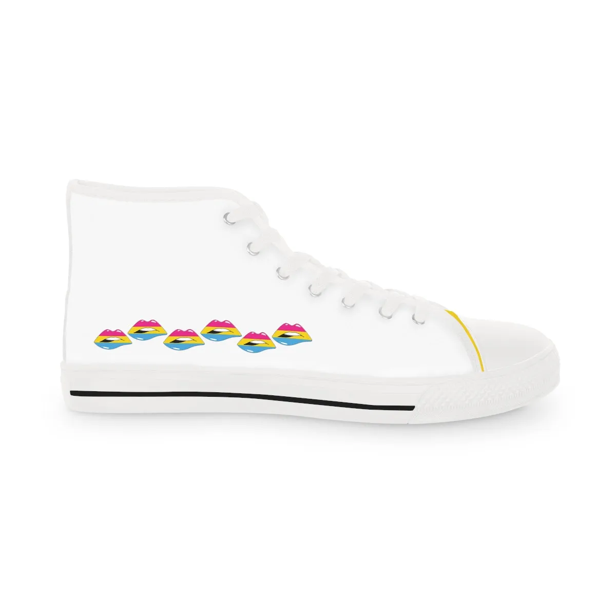 Pansexual Flag Kisses LGBTQ High Top Sneakers Unisex Size