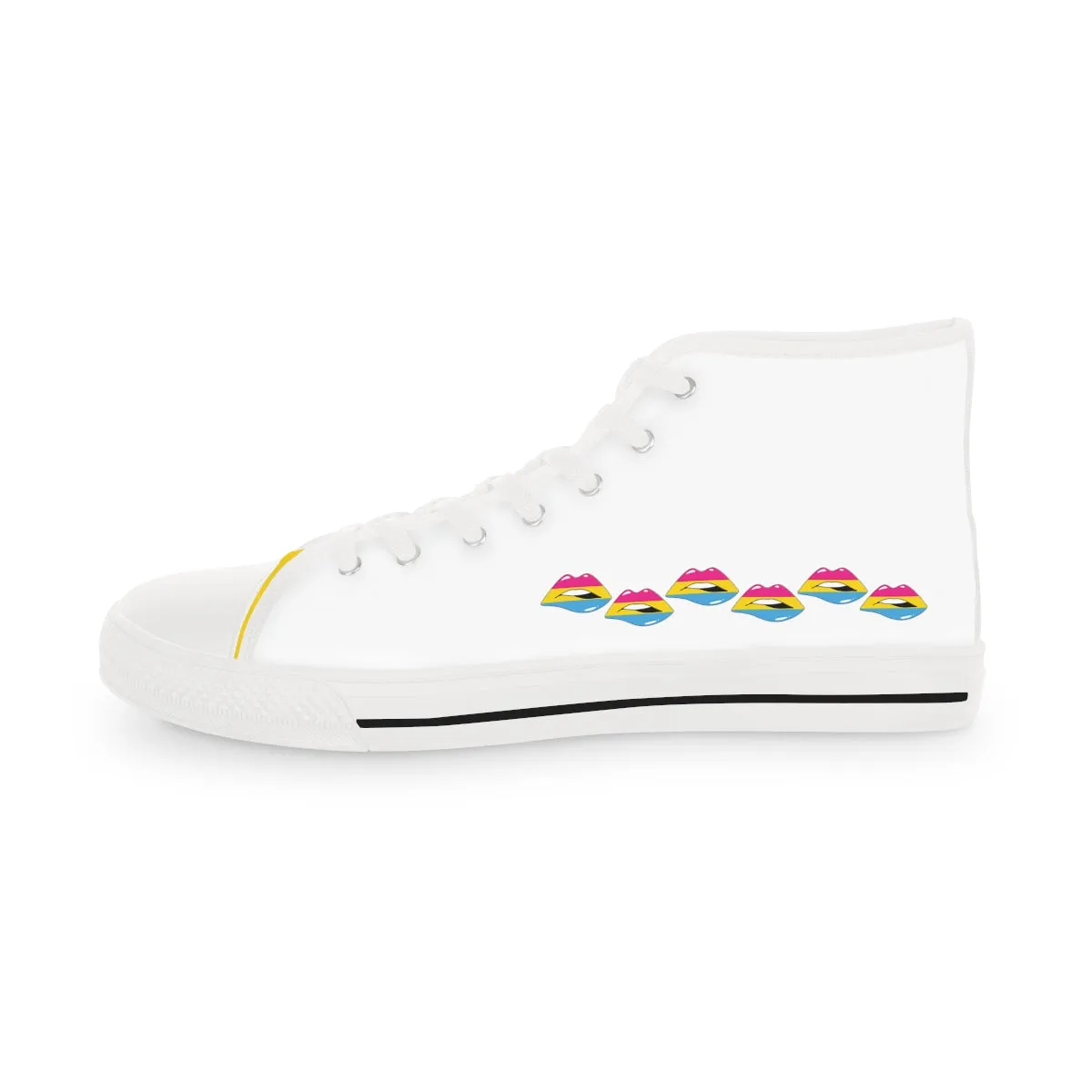 Pansexual Flag Kisses LGBTQ High Top Sneakers Unisex Size