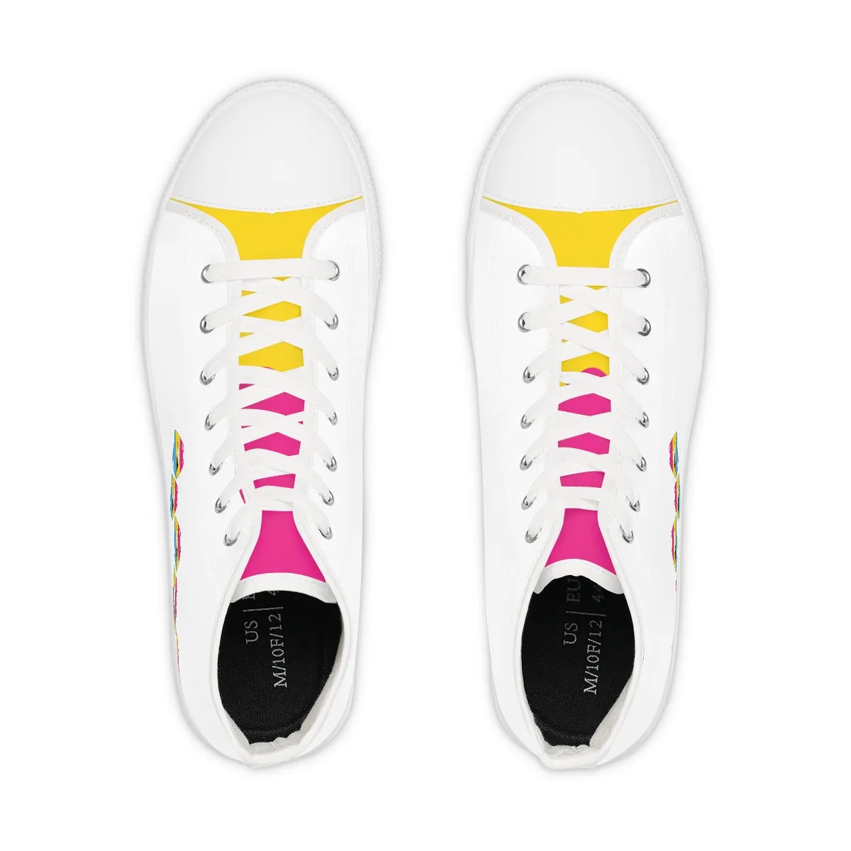 Pansexual Flag Kisses LGBTQ High Top Sneakers Unisex Size